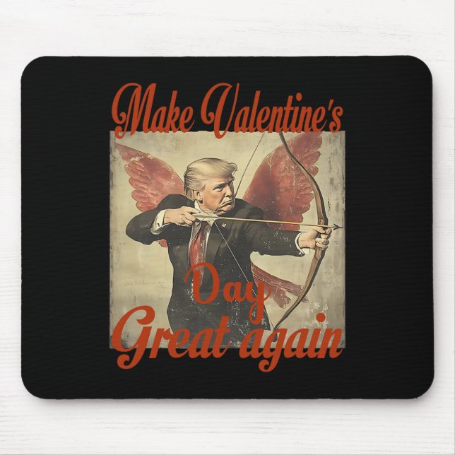 Make Valentine's Day Great Again Funny Trump Valen Mousepad (Vorne)
