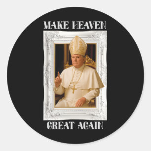 Make Vatican Great Again Lustiger Papst Trump Retr Runder Aufkleber