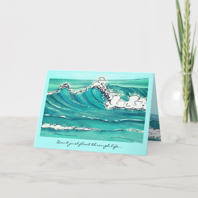Make Waves Karte mit Platzhalter für persönlichen  (Vorderseite)