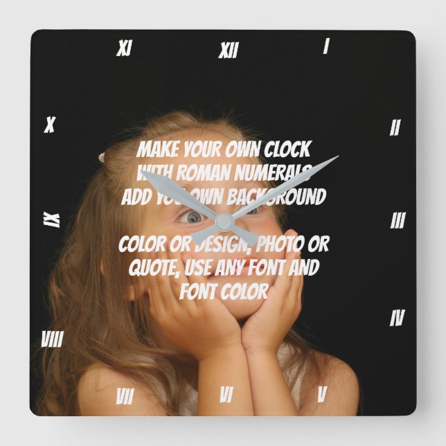 MAKE YOUR OWN CLOCK QUADRATISCHE WANDUHR (Vorderseite)