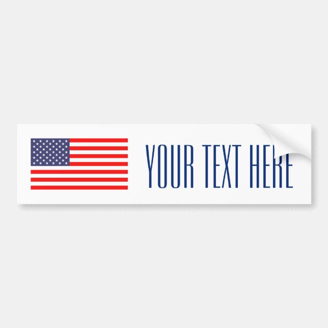 Make your own patriotic usa flag bumper sticker autoaufkleber (Vorne)