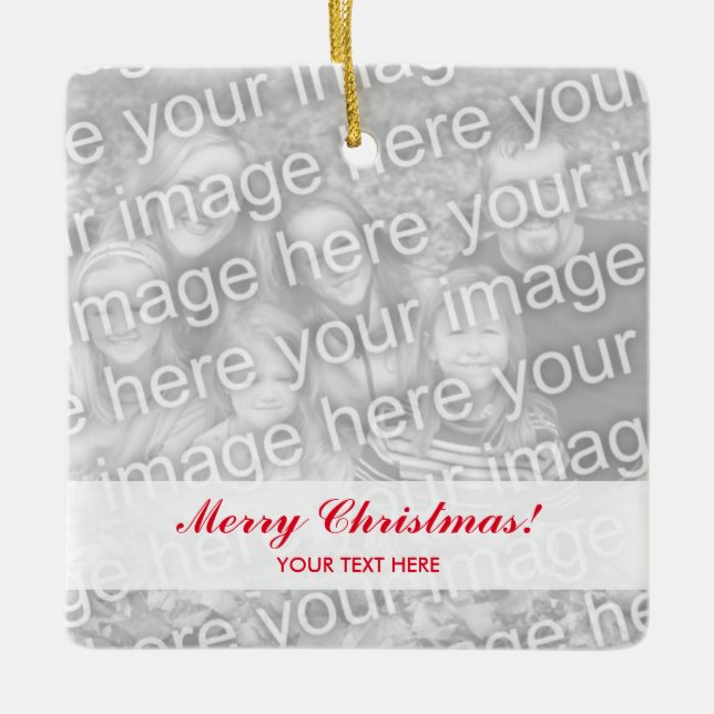 Make your own square Christmas tree foto ornament (Vorderseite)