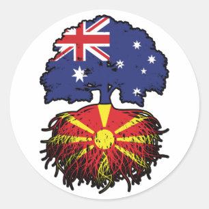 Makedonien Australischer Tree Runder Aufkleber