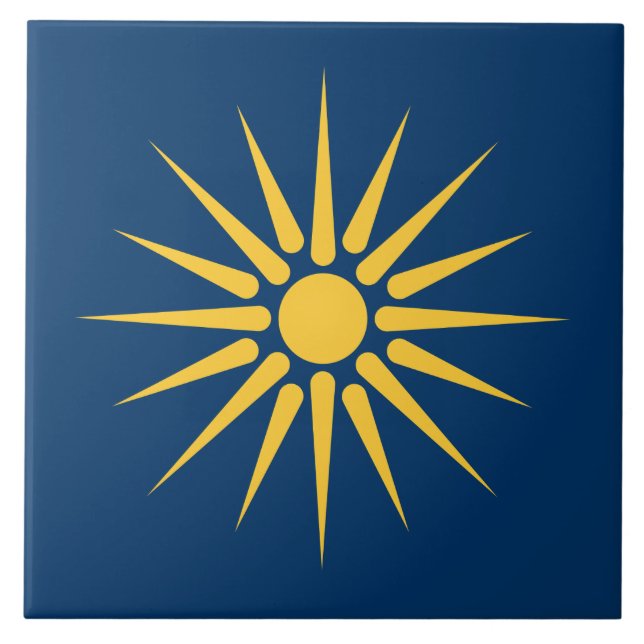 Makedonien-Flagge auf Fliese (Vorderseite)