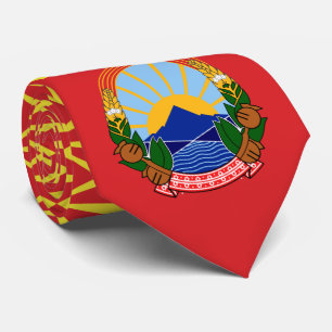 Makedonische Flagge & NationalEmblem, Nordmakedoni Krawatte
