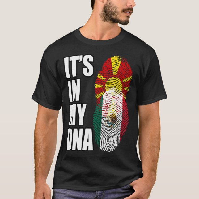 Makedonische und mexikanische DNA-Flagge für das M T-Shirt (Vorderseite)
