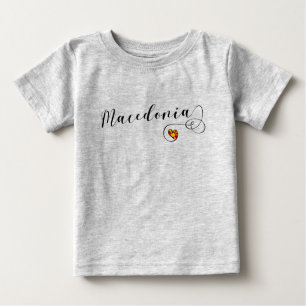Makedonisches Flag Herz, Mazedonien Baby T-shirt