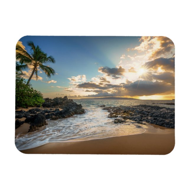 Makena Beach Cove Sunset Magnet (Horizontal)