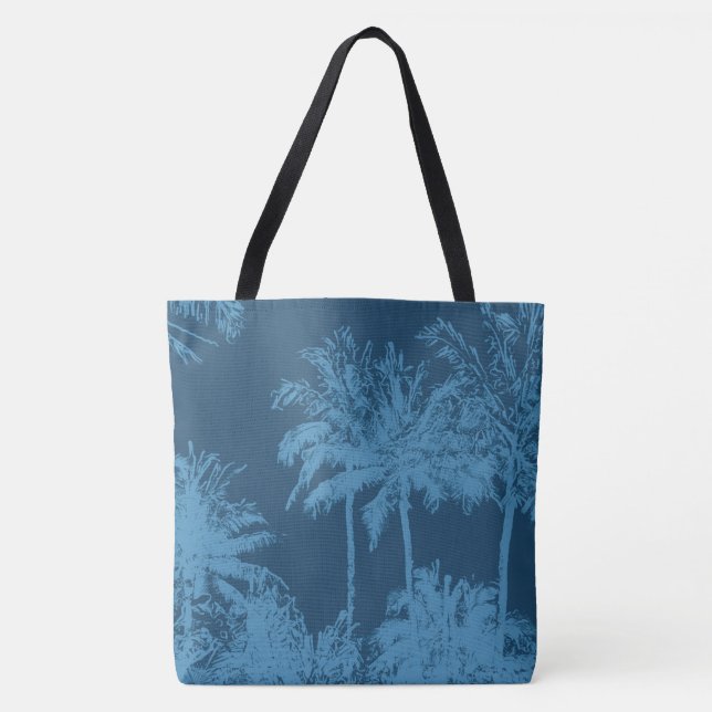 Makena Beach Hawaiian Sketchy Palms Beach Bag (Vorderseite)