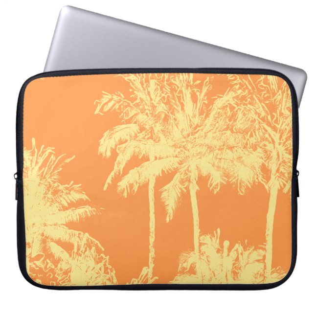 Makena Beach Hawaiian Sketchy Palms Wetsuit Laptopschutzhülle (Vorderseite)