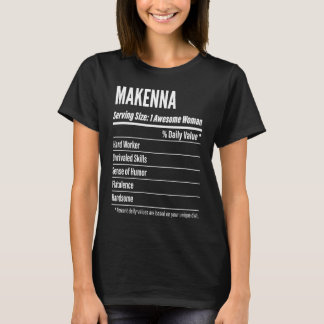 Makenna  Nutritional Facts Serving Size Calories T-Shirt