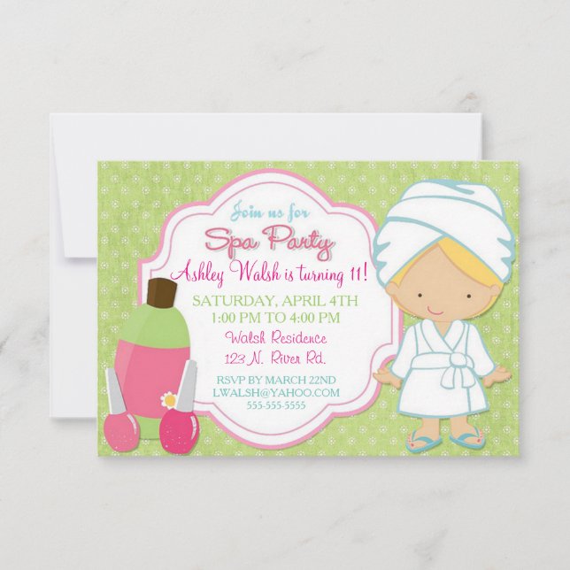 Makeover Wellness-Center Party Einladung (Vorderseite)