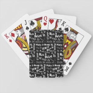 Maker Crafts Typografie Dunkel Spielkarten