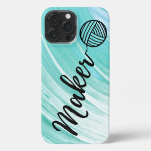 Maker Crafts Typografie Wasserfarben Blues iPhone 13 Pro Max Hülle