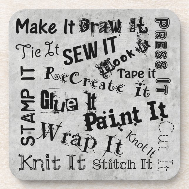 Maker Handwerk Typografie Handwerk Print Getränkeuntersetzer (Vorderseite)