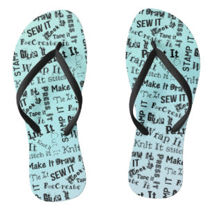 Maker Handwerk Typografie Print Flip Flops
