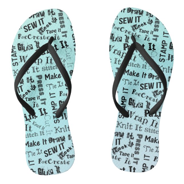 Maker Handwerk Typografie Print Flip Flops (Fußbett)