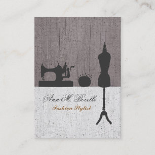 Maker Retro Nähen Mode Vintages Mannequin Visitenkarte