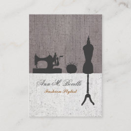 Maker Retro Nähen Mode Vintages Mannequin Visitenkarte