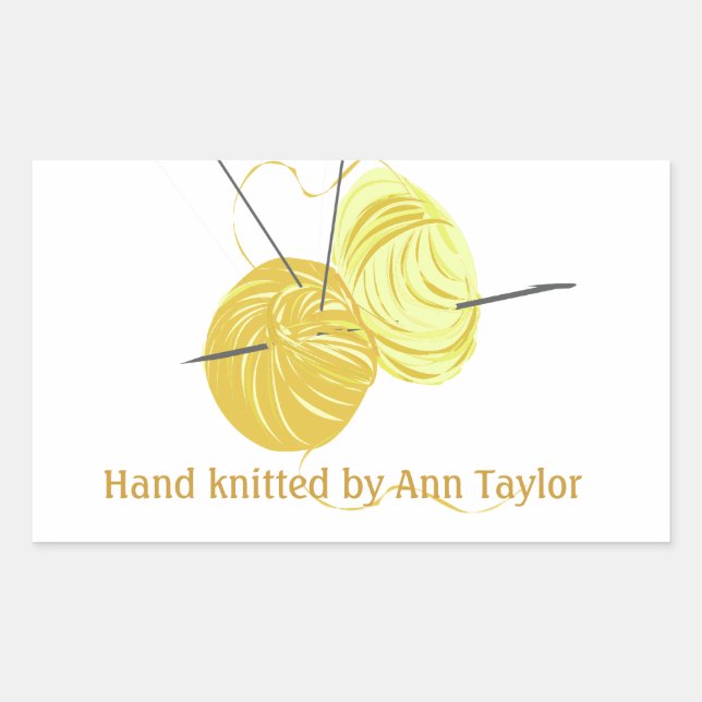 #makersbewegung Handmade Knitting Rechteckiger Aufkleber (Vorderseite)