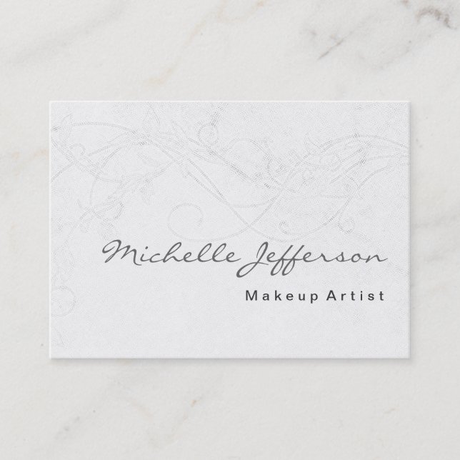 Makeup Art trendy Damask Muster Business Card Visitenkarte (Vorderseite)