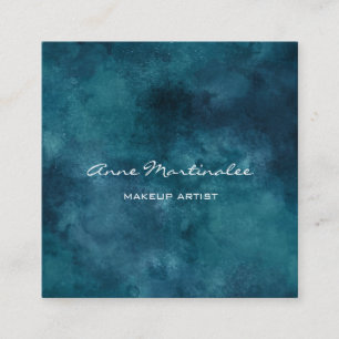 Makeup Artist Abstrakt Blue Square Business Card Quadratische Visitenkarte