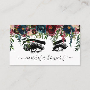 Makeup artist Beautiful Eye Beauty Burgundy Floral Visitenkarte