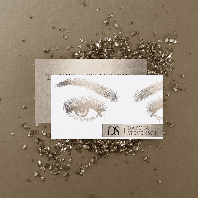 Makeup Artist Beauty Beruflich | Elegantes Gold Visitenkarte (Von Creator hochgeladen)