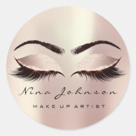 Makeup Artist Beauty Blush Pink Augen Glitzer Lash Runder Aufkleber