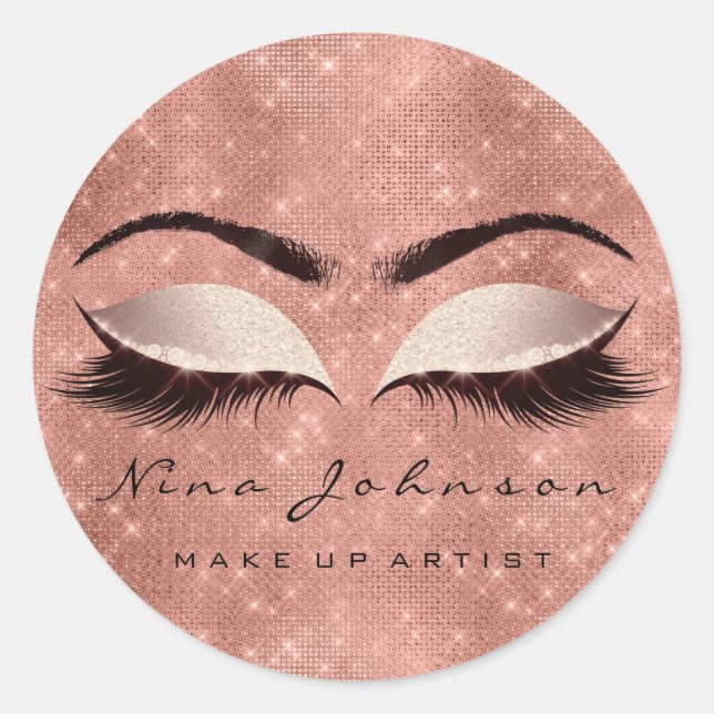 Makeup Artist Beauty Blush Spark Glitzer Lash Runder Aufkleber (Vorderseite)