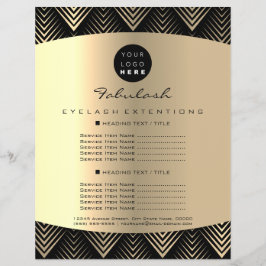 Makeup Artist Beauty Gold Black Logo Haare Preise  Flyer