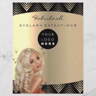 Makeup Artist Beauty Gold Black Logo Haare Preise  Flyer