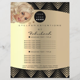 Makeup Artist Beauty Gold Black Logo Haare Preise Flyer