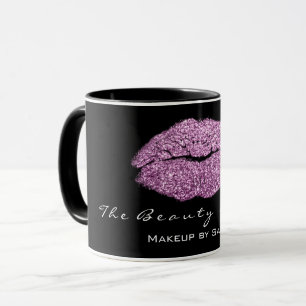 Makeup Artist Beauty Kiss Lip Lila Schwarzer Glitz Tasse