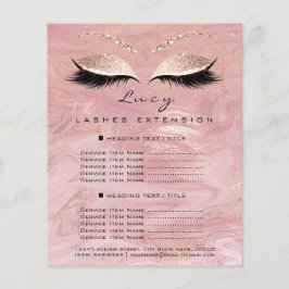 Makeup Artist Beauty Lash Glitzer Preisliste Marbl Flyer