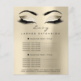 Makeup Artist Beauty Lash Glitzer Preisliste Sepia Flyer