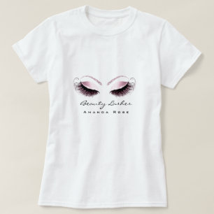 Makeup Artist Beauty Lash Studio Glitzer Pink Rose T-Shirt