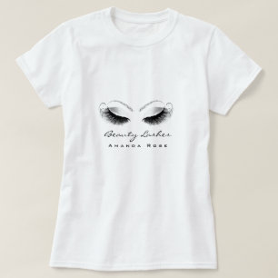 Makeup Artist Beauty Lash Studio Glitzer Silber T-Shirt