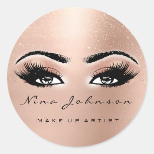 Makeup Artist Beauty Peach Spark Auge Glitzer Lash Runder Aufkleber