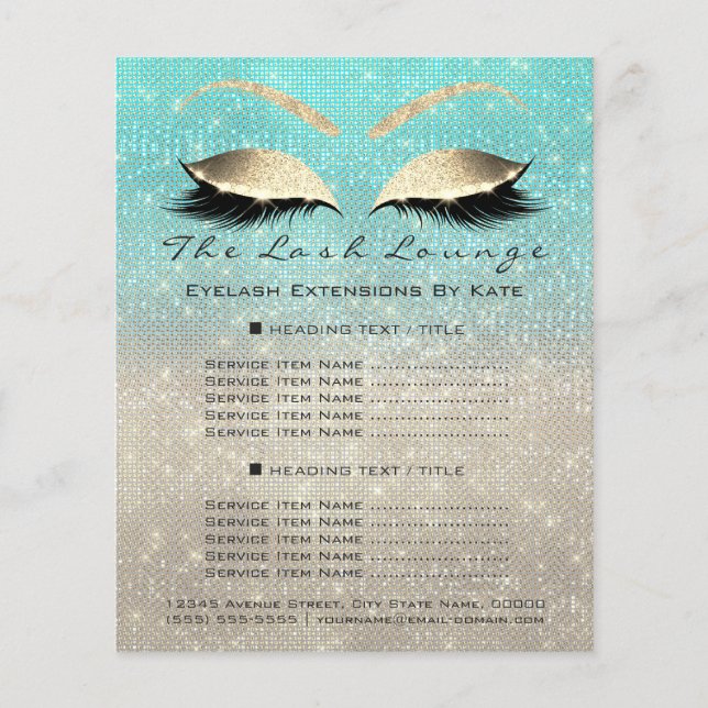 Makeup Artist Beauty Salon Blue Glitzer Flyer Ivor (Vorne)