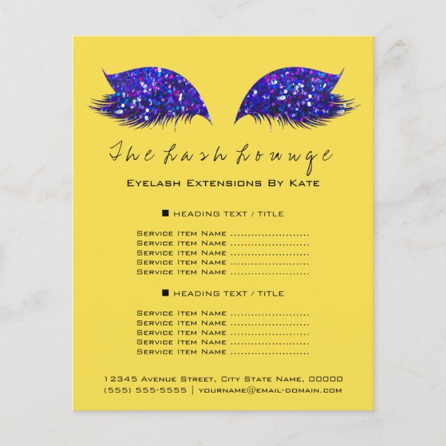 Makeup Artist Beauty Salon Flyer IndygoBlue Yellow (Vorne)
