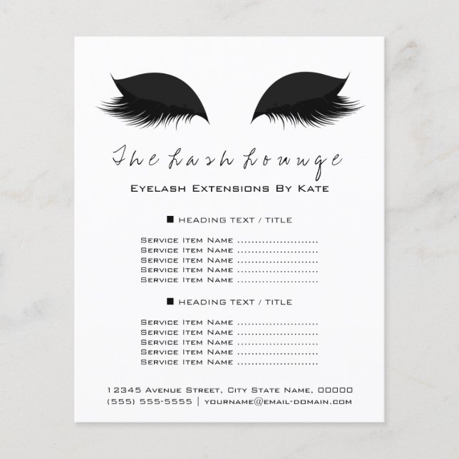 Makeup Artist Beauty Salon Flyer Schwarz-weiß (Vorne)