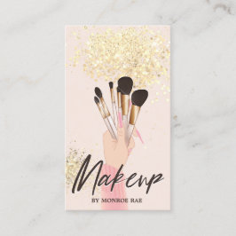 Makeup Artist Beauty Salon Glam Pink Gold Creme Visitenkarte