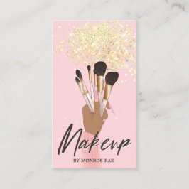 Makeup Artist Beauty Salon Glam Pink Gold Glitzer Visitenkarte