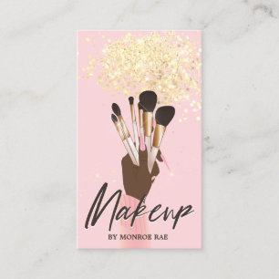 Makeup Artist Beauty Salon Glam Pink Gold Glitzer  Visitenkarte