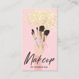 Makeup Artist Beauty Salon Glam Pink Gold Glitzer  Visitenkarte