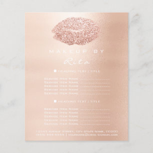 Makeup Artist Beauty Salon Glitzer Flyer Rosa Livi