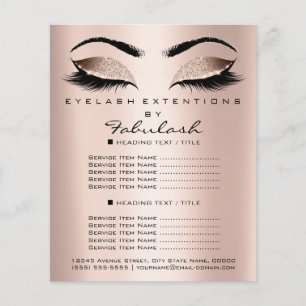 Makeup Artist Beauty Salon Glitzer Flyer Rosa Rose