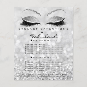 Makeup Artist Beauty Salon Glitzer Flyer Silver1