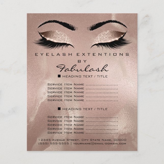 Makeup Artist Beauty Salon Glitzer Flyer Skinny (Vorne)